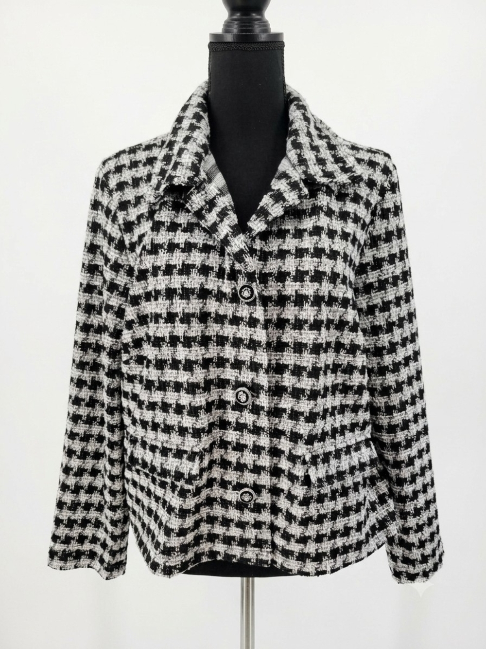 Soho Apparel Black & White Houndstooth Blazer Jacket